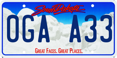 SD license plate 0GAA33