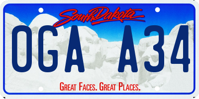 SD license plate 0GAA34