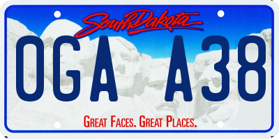 SD license plate 0GAA38