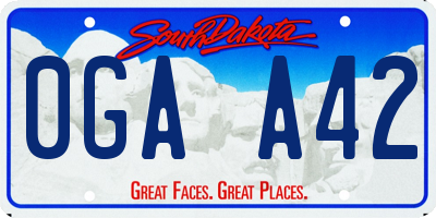 SD license plate 0GAA42