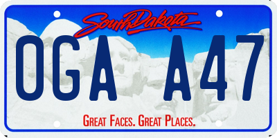 SD license plate 0GAA47