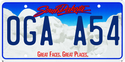SD license plate 0GAA54