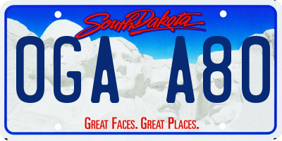 SD license plate 0GAA80