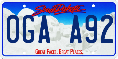 SD license plate 0GAA92