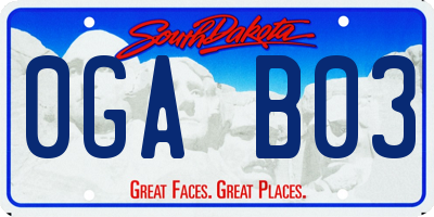 SD license plate 0GAB03