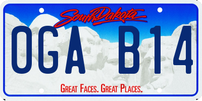 SD license plate 0GAB14