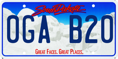 SD license plate 0GAB20