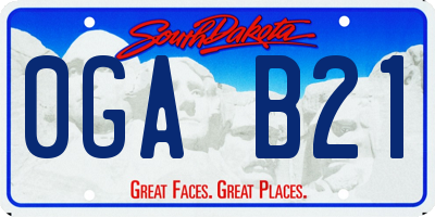 SD license plate 0GAB21