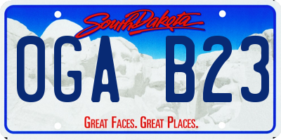 SD license plate 0GAB23
