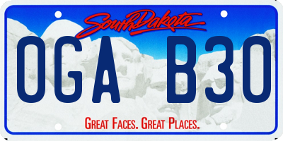 SD license plate 0GAB30