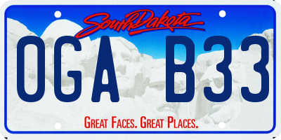 SD license plate 0GAB33