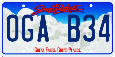 SD license plate 0GAB34