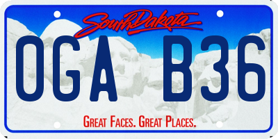 SD license plate 0GAB36