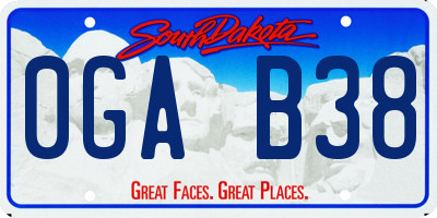 SD license plate 0GAB38