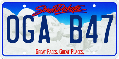 SD license plate 0GAB47
