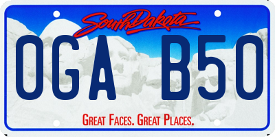 SD license plate 0GAB50