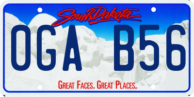 SD license plate 0GAB56