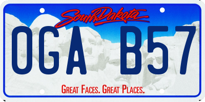 SD license plate 0GAB57