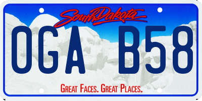 SD license plate 0GAB58