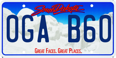 SD license plate 0GAB60