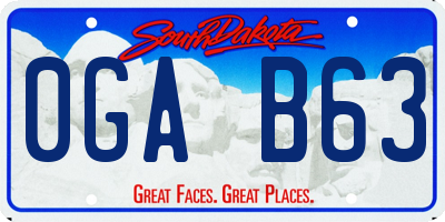SD license plate 0GAB63