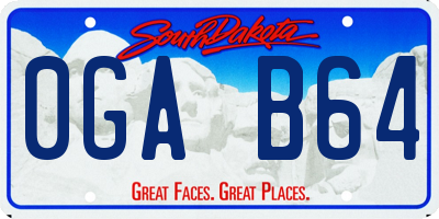 SD license plate 0GAB64