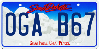 SD license plate 0GAB67