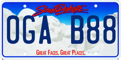 SD license plate 0GAB88