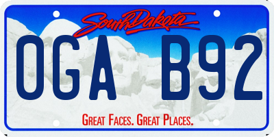 SD license plate 0GAB92