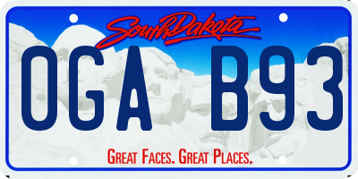 SD license plate 0GAB93