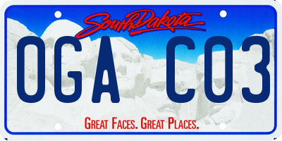 SD license plate 0GAC03