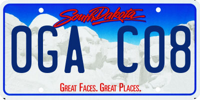 SD license plate 0GAC08