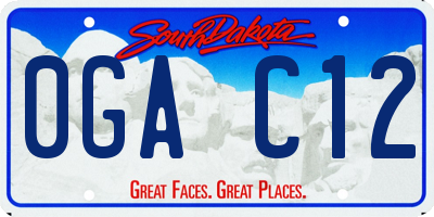 SD license plate 0GAC12