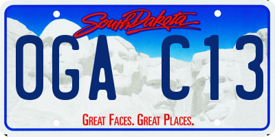 SD license plate 0GAC13