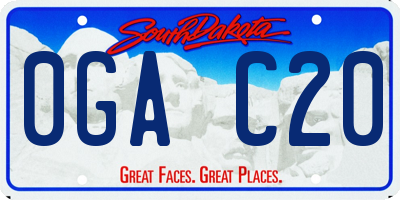 SD license plate 0GAC20