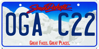 SD license plate 0GAC22