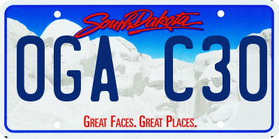 SD license plate 0GAC30