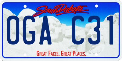 SD license plate 0GAC31