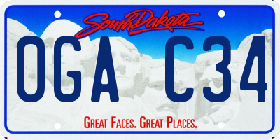 SD license plate 0GAC34