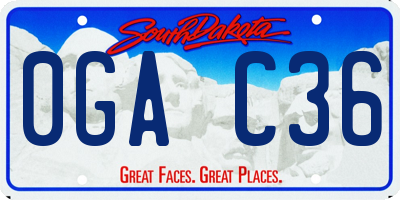 SD license plate 0GAC36