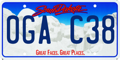 SD license plate 0GAC38
