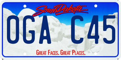 SD license plate 0GAC45