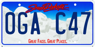 SD license plate 0GAC47
