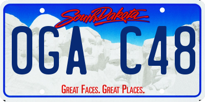 SD license plate 0GAC48