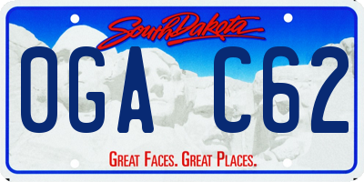 SD license plate 0GAC62