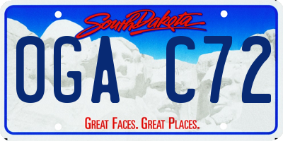 SD license plate 0GAC72