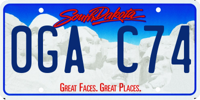 SD license plate 0GAC74
