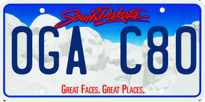 SD license plate 0GAC80