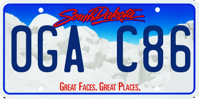 SD license plate 0GAC86