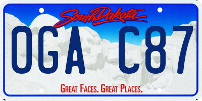 SD license plate 0GAC87